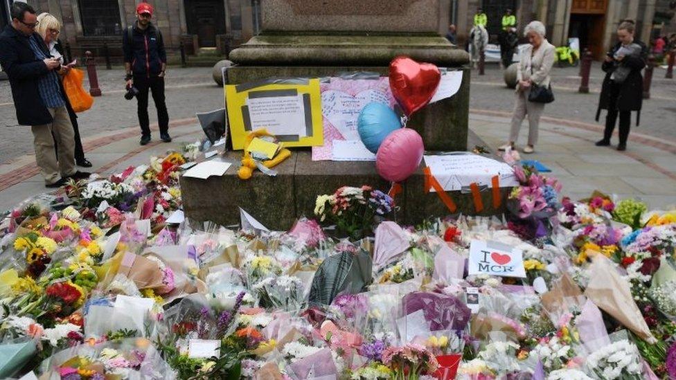 Floral tributes in Manchester