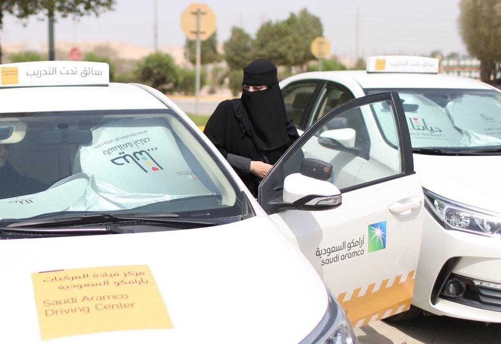 A driving lesson at Saudi Aramco Driving Center in Dhahran