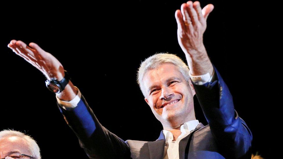 Laurent Wauquiez during a political rally near Lyon