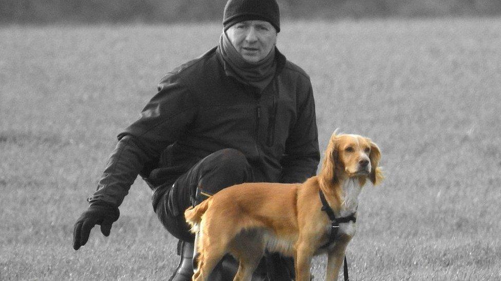 Mark Shadbolt with Luna the dog