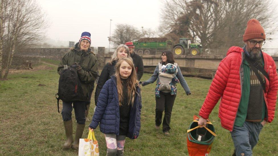 Volunteers heading to test the River Wye