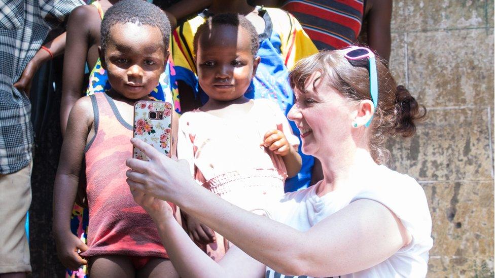 Pauline with some children