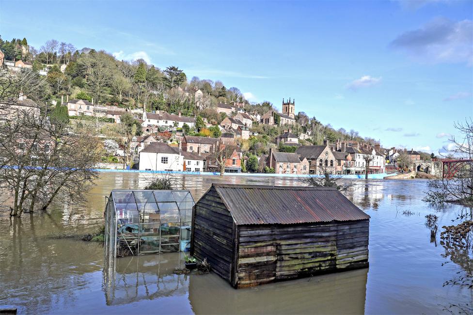 Flooding in Ironbridge, Shropshire