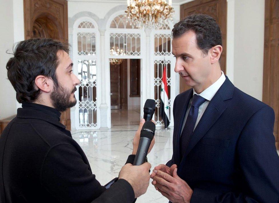 Syrian President Bashar al-Assad gives an interview to Italian newspaper Il Giornale