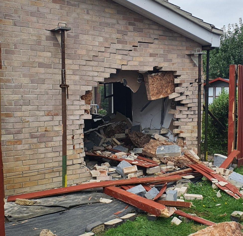 House after car crash in Peterborough