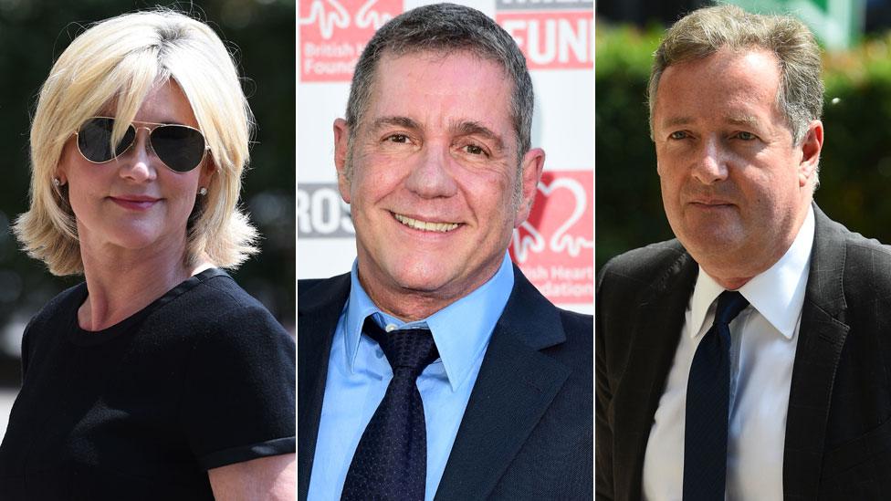 Anthea Turner, Dale Winton and Piers Morgan