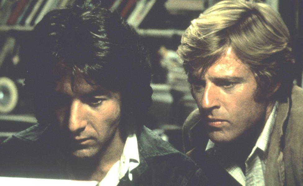 Dustin Hoffman and Robert Redford in All the President's Men