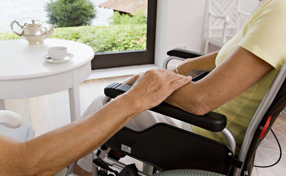 older woman in wheelchair