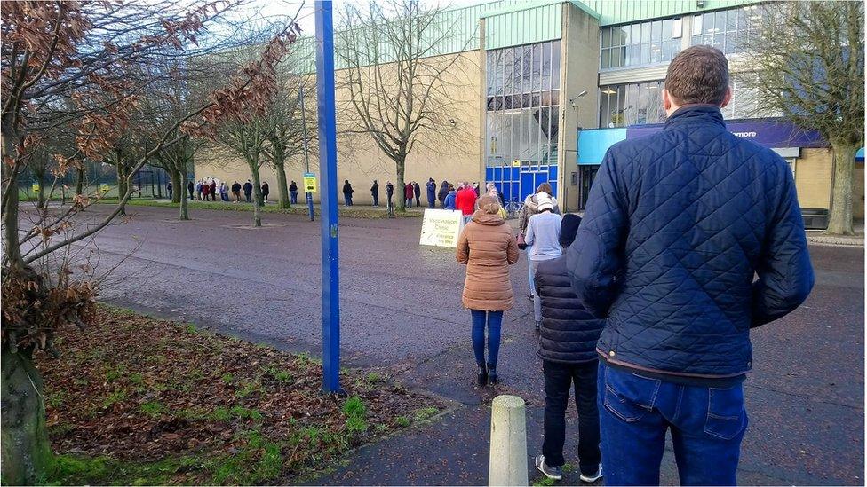 Queue at Derry vaccination centre