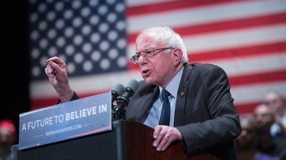 Democratic presidential candidate, Sen. Bernie Sanders (D-VT) addresses the crowd at a campaign rally March 14, 2016 in Charlotte, North Carolina.