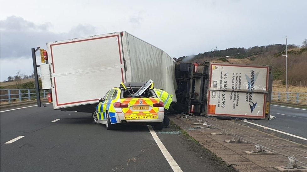 A1 crash at Haddington