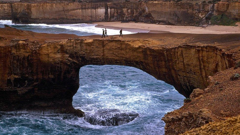 Natural arch called London Bridge, Australia