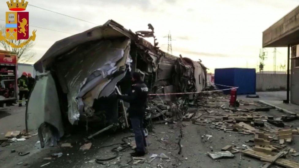 Wreck of train - Italian police picture