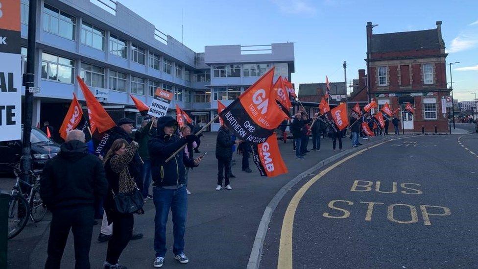 Picket line in Sunderland