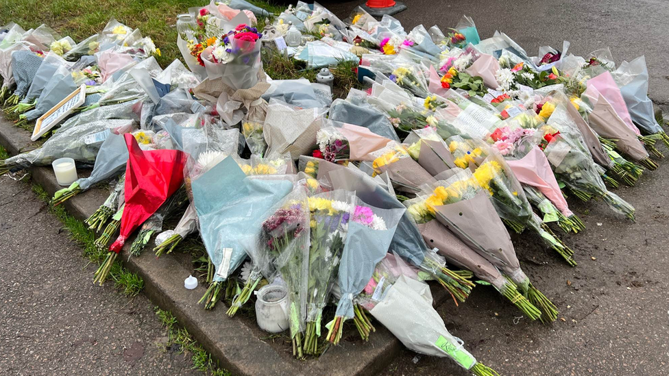 Flowers at scene of Haverhill incident