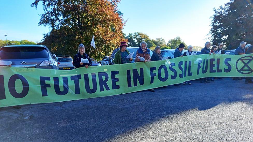 Protesters at proposed site