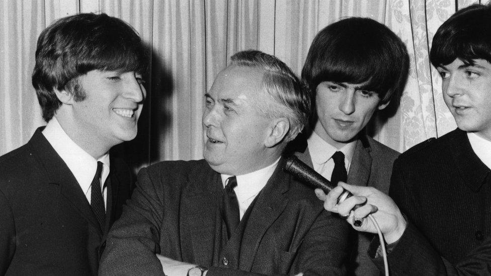 The Beatles with Harold Wilson