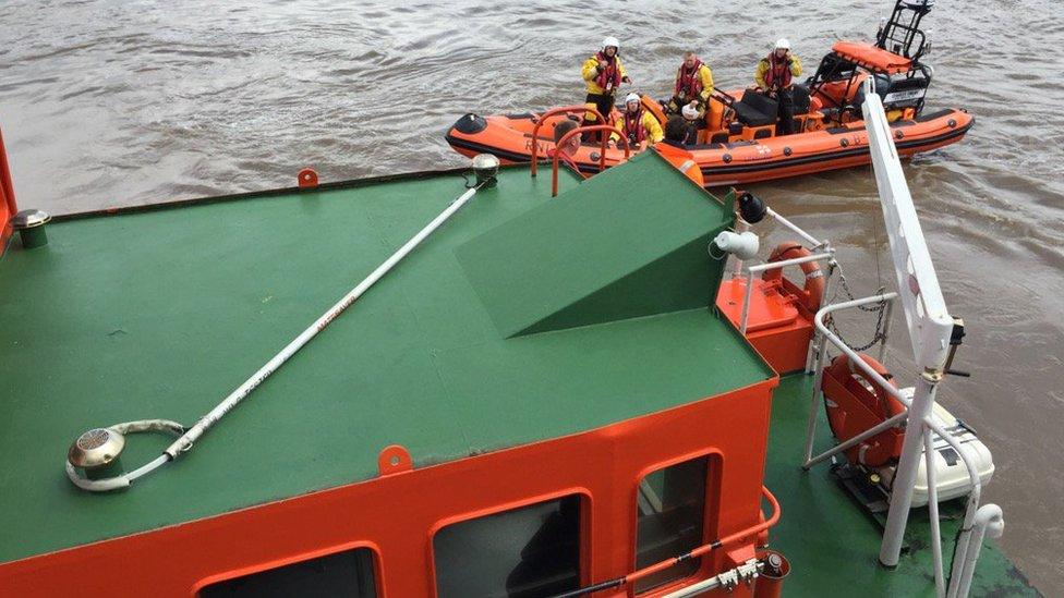 Ferry ran aground in the River Mersey