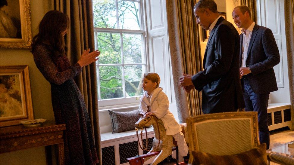 Prince George on his rocking horse