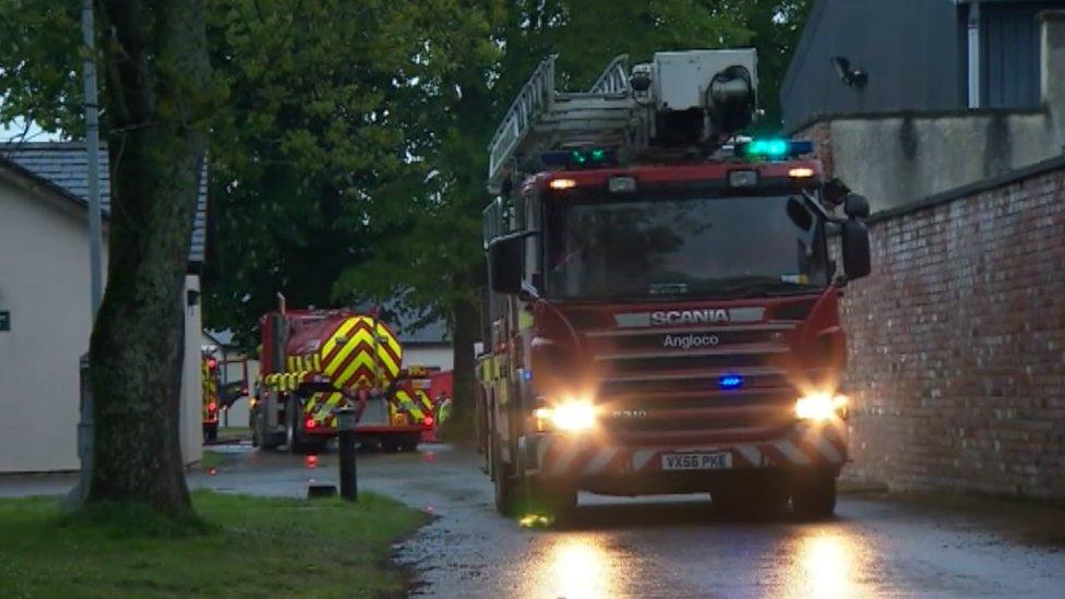 A fire engine at Llanarth Court