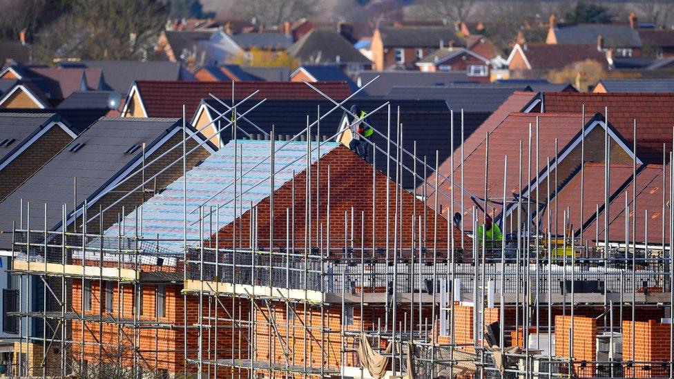 Houses under construction