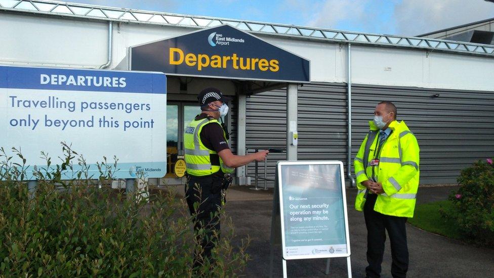 Departure building at East Midlands Airport