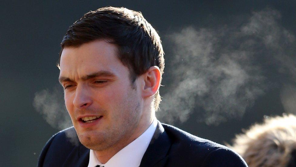 Adam Johnson arriving at Bradford Crown Court for his trial