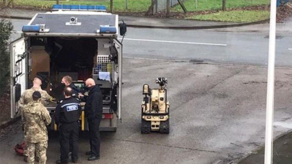 A bomb disposal robot