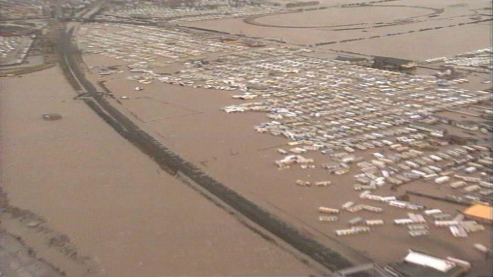 North Wales coastal flooding in 1990