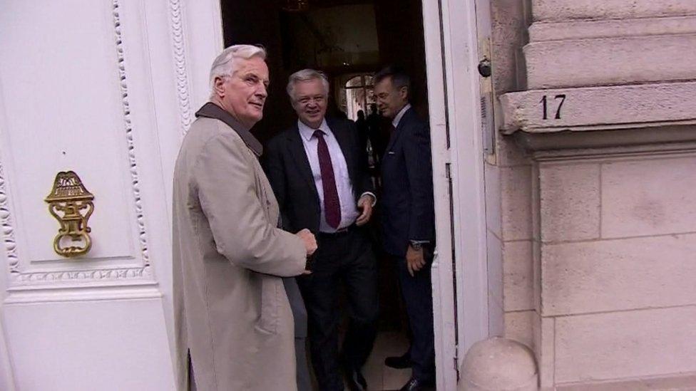 Michel Barnier and David Davis