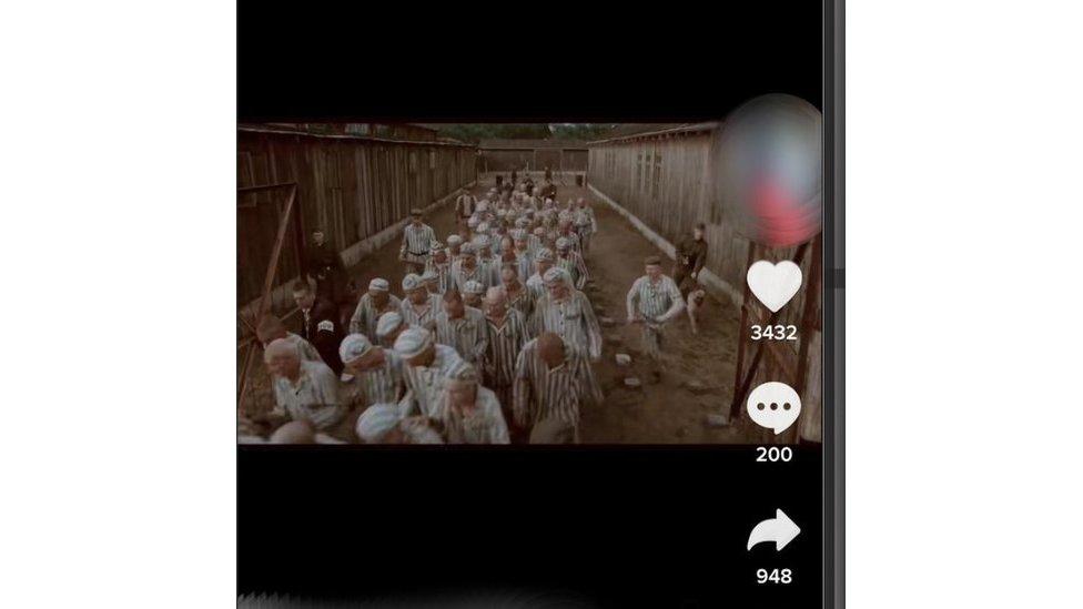 Screenshot of a Holocaust film