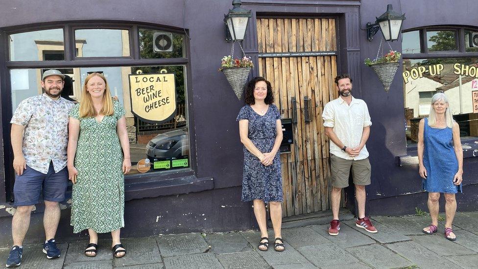 Campaigners outside the Windmill pub in Windmill Hill, Bristol