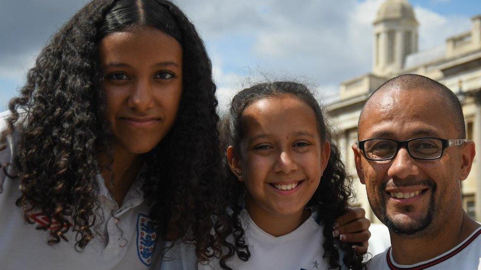 From left to right, Jaya Dulay-Bowskill, sister Beau Dulay-Bowskill, and dad Kieron Bowskill