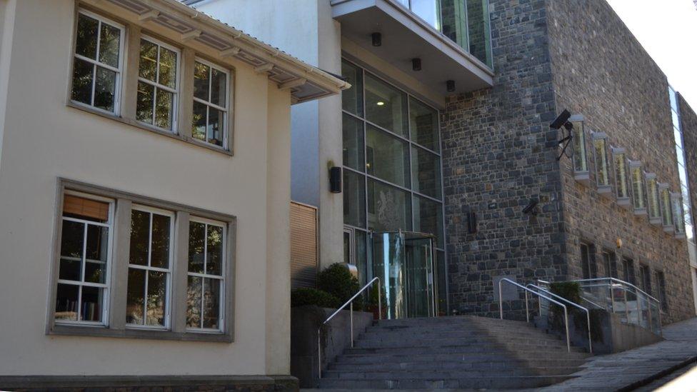 Entrance to Guernsey's court building