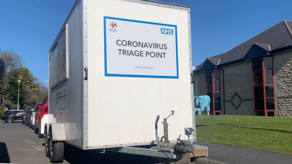 Coronavirus triage point at Noble's Hospital