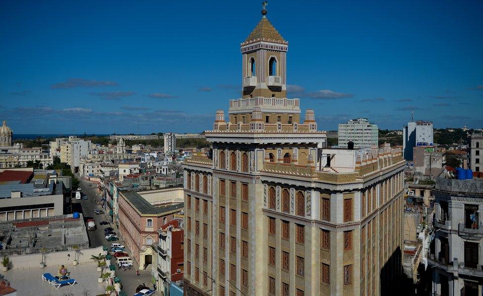 View of the Bacardi building in Havana, on February 6, 2019