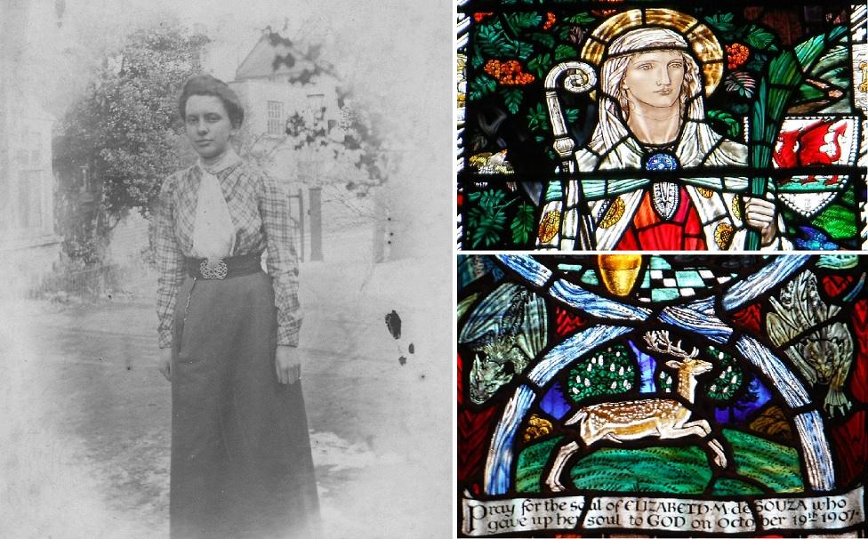 Margaret Rope and some of her stained glass windows