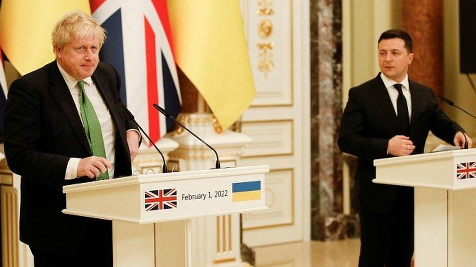 Boris Johnson and Volodymyr Zelensky