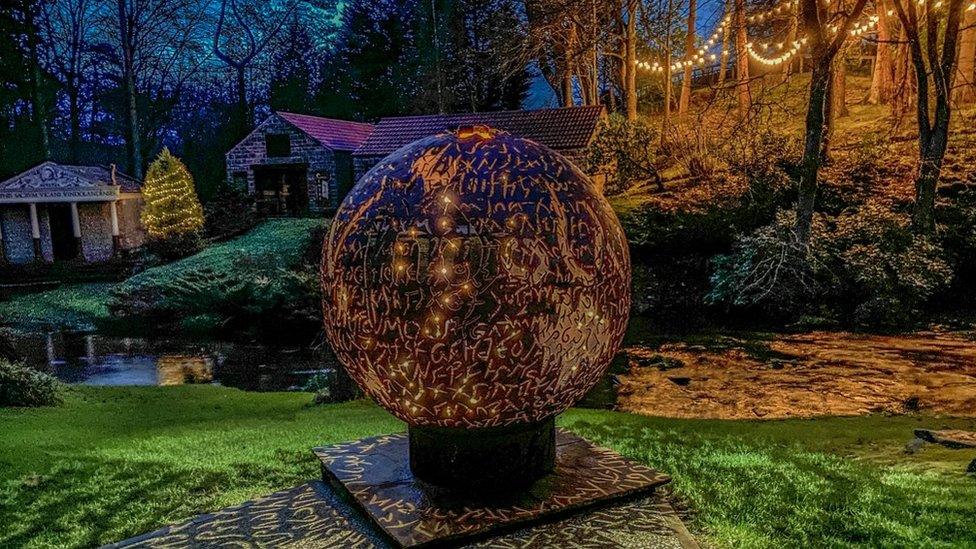 Christmas lights at Vindolanda