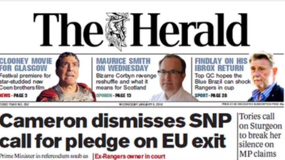 Herald front page