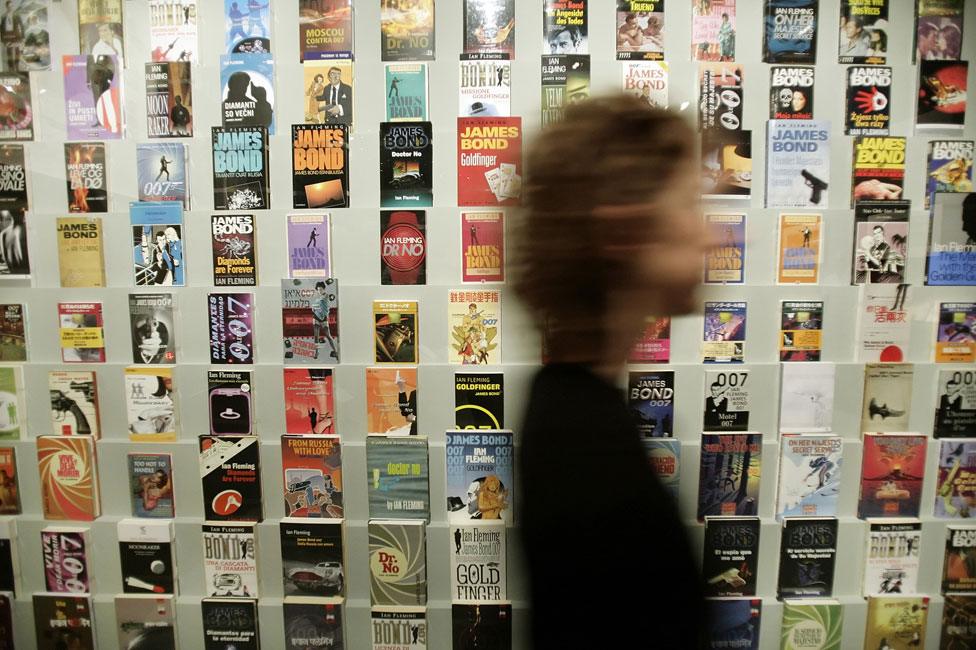 Ian Fleming books on display