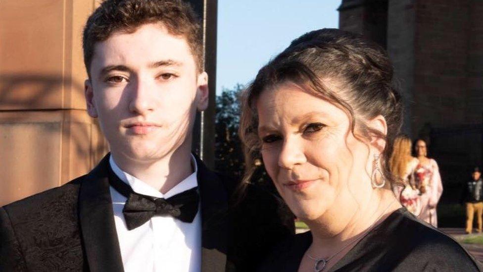 Aidan Jackson and mum Caroline