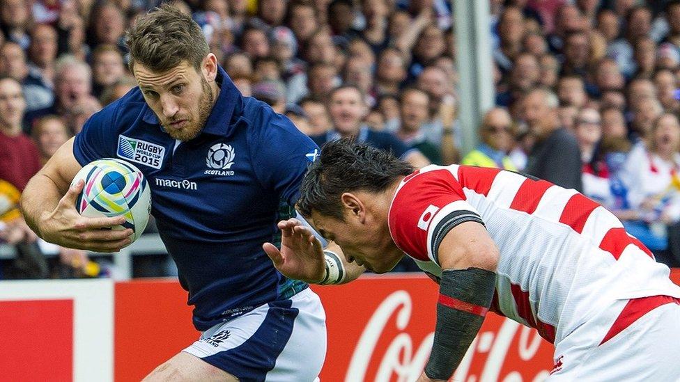 Scotland's Tommy Seymour in action against Japan