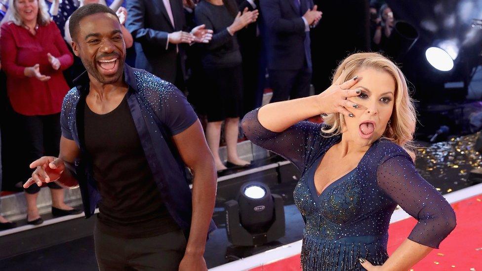 Ore Oduba and singer Anastacia on the Strictly Come Dancing red carpet