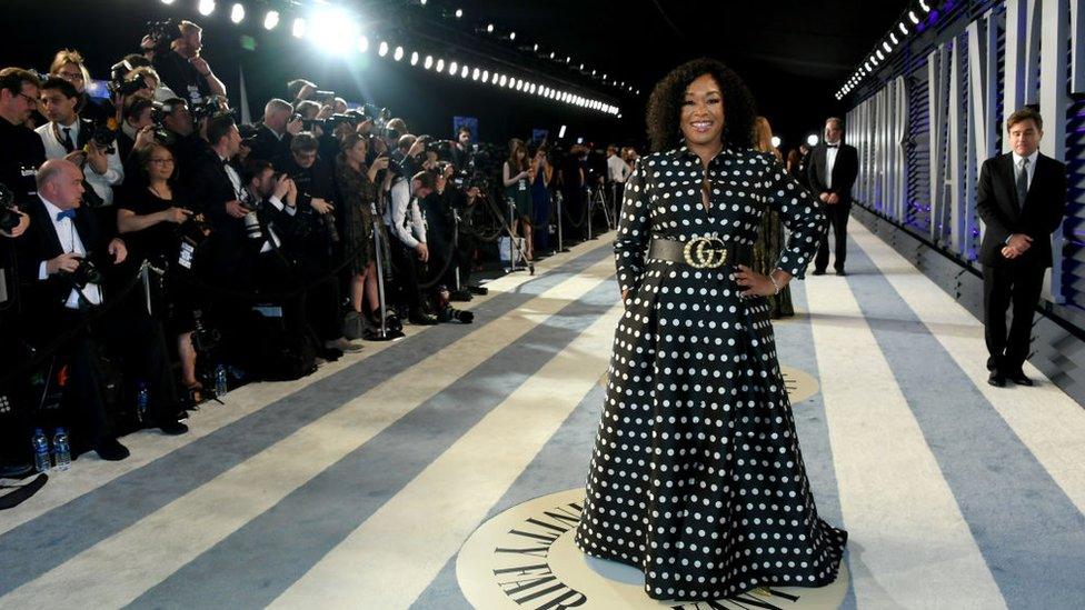 Producer Shonda Rhimes attending the 2019 Vanity Fair Oscar Party