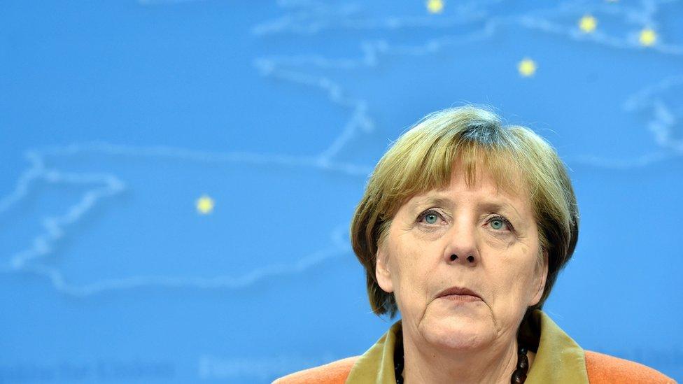 German Chancellor Angela Merkel holds a press conference during an EU leaders' summit with Turkey on the migrants crisis in Brussels on 7 March 2016