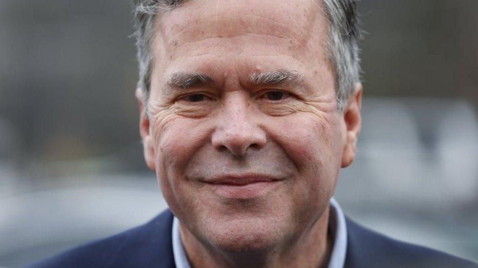 Republican presidential candidate, former Florida Gov. Jeb Bush visits a polling place at the Eastlan Baptist Church, on 20 February 2016 in Greenville, S.C.