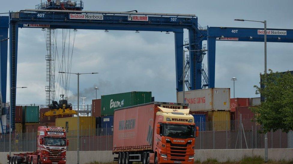 Lorries at Belfast Harbour