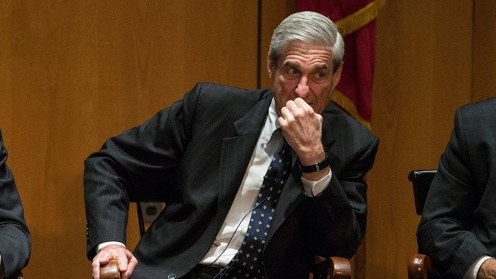 Robert Mueller during a panel discussion.