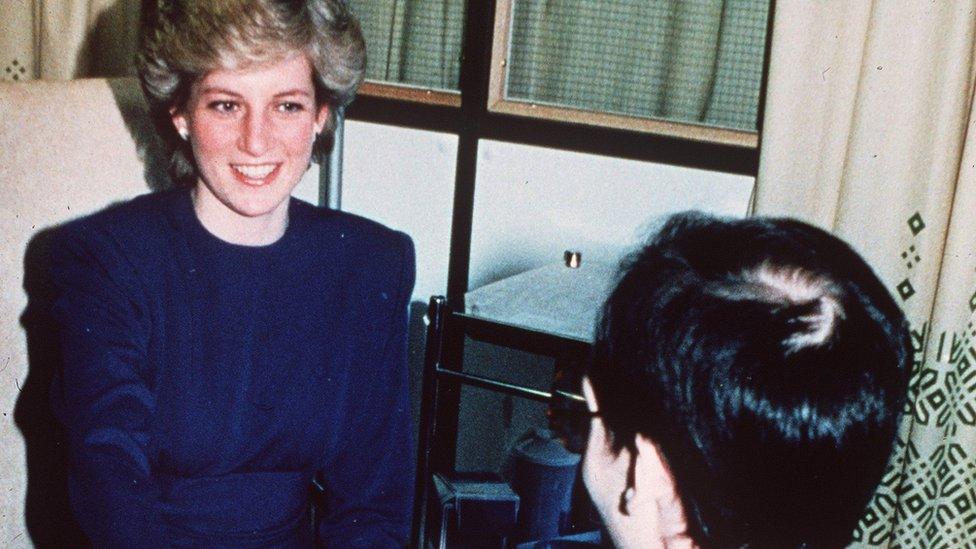 Princess Diana with an Aids patient